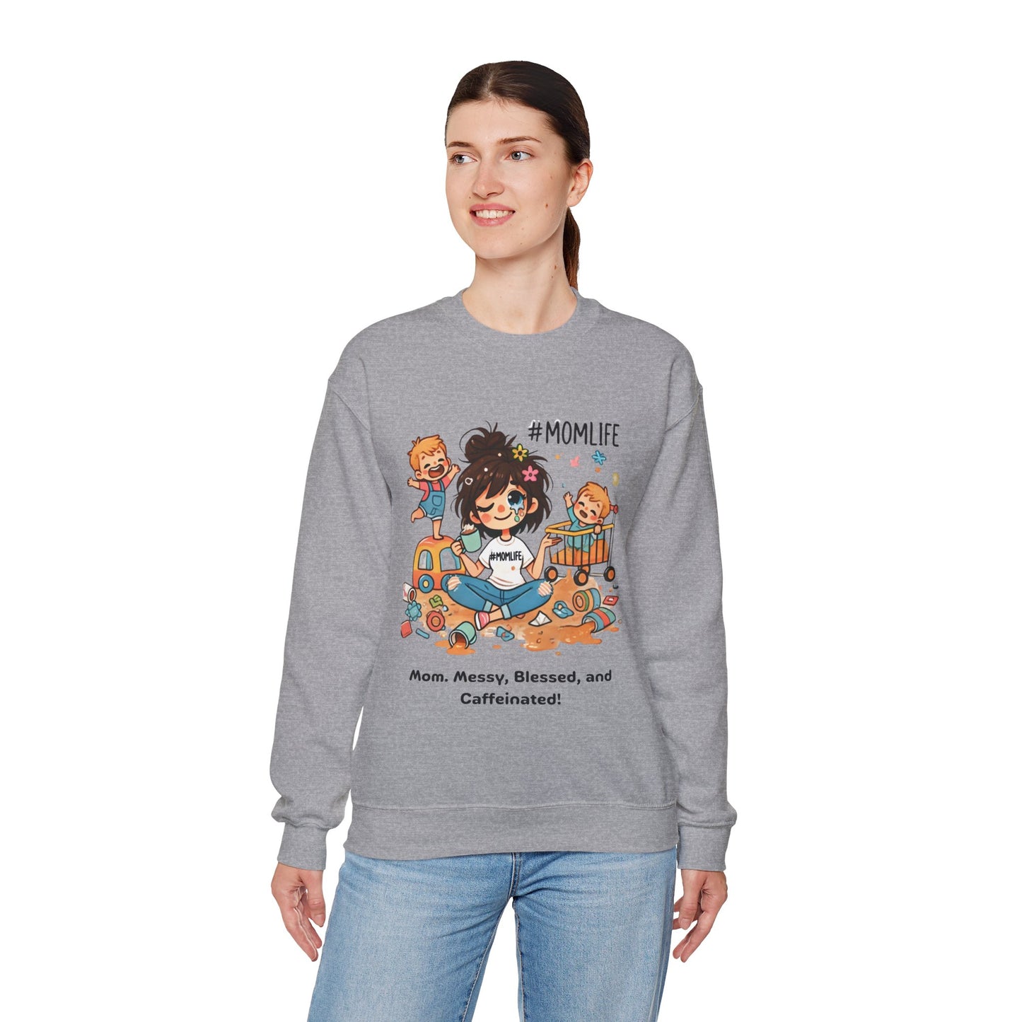 Caffeinated Mom Crewneck Sweatshirt