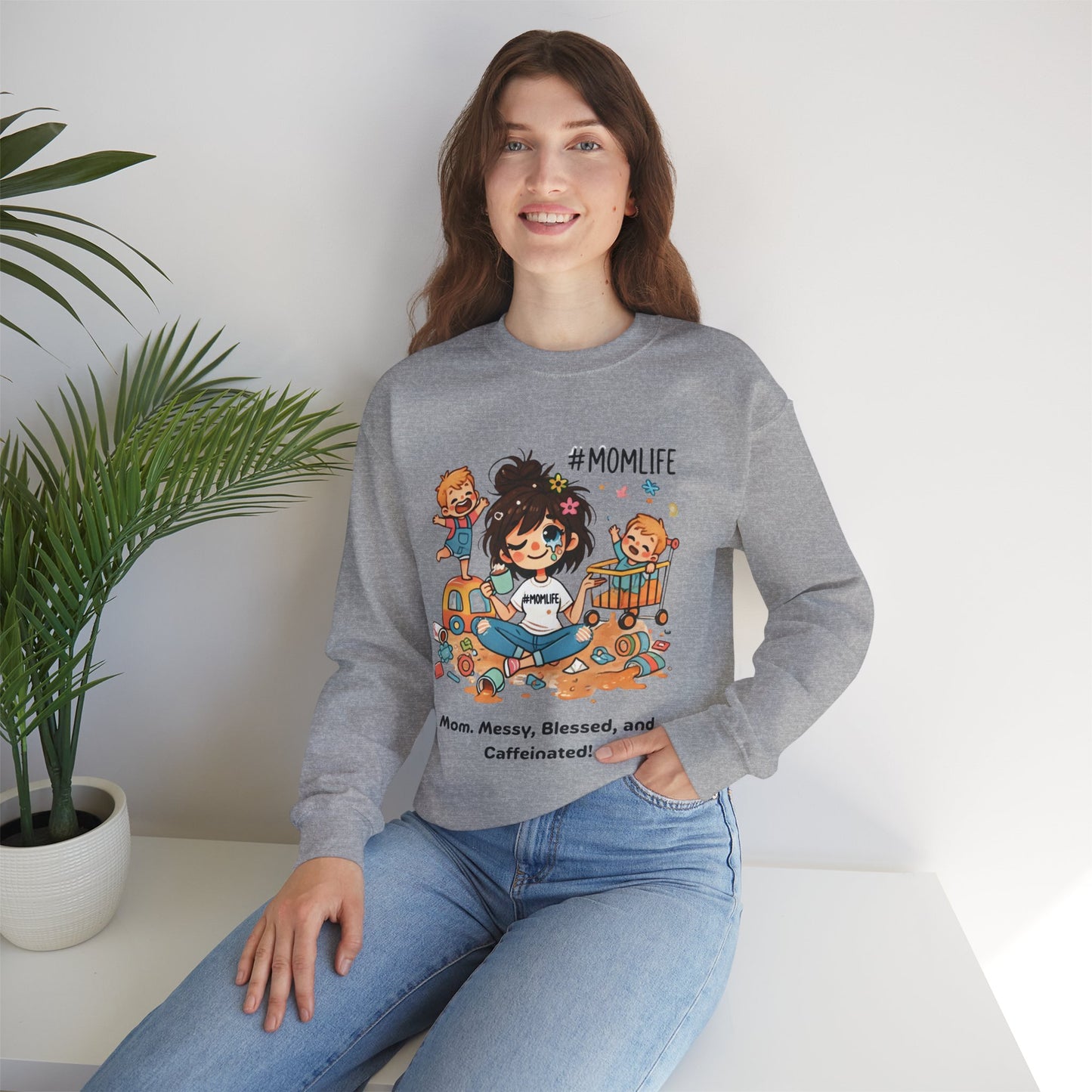 Caffeinated Mom Crewneck Sweatshirt