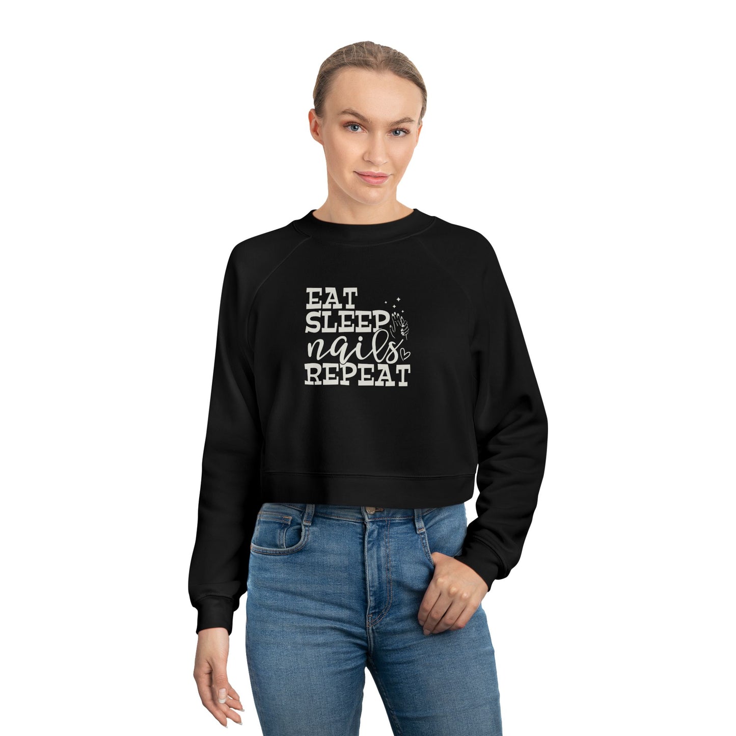 Eat. Sleep. Nail. Repeat - Women's Cropped Fleece Pullover