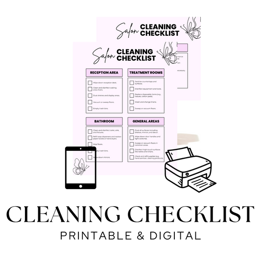 Salon Cleaning Checklist (2-Page Printable + Digital)